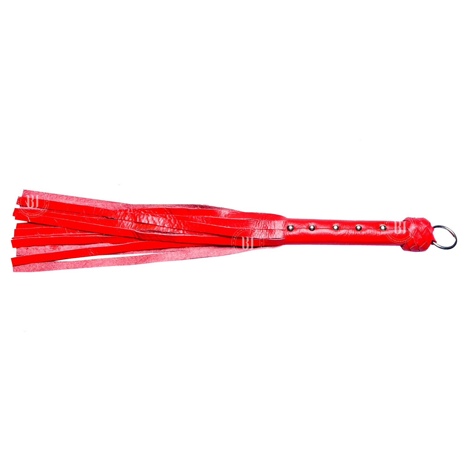 Spanking Leather Flogger Studded Handle - Bela International