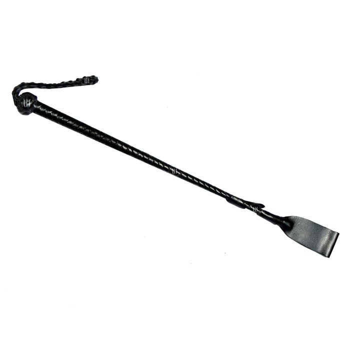 3 Petals Leather Riding Crop Black