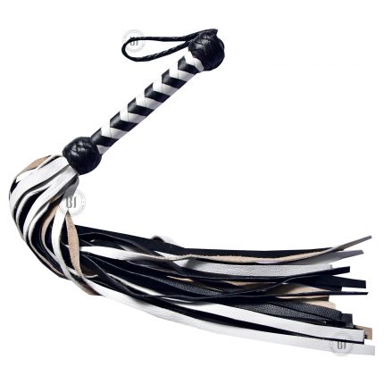 Black and White Genuine leather flogger
