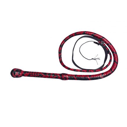 Genuine Cowhide Leather Bullwhip 6 Feet Red/Black