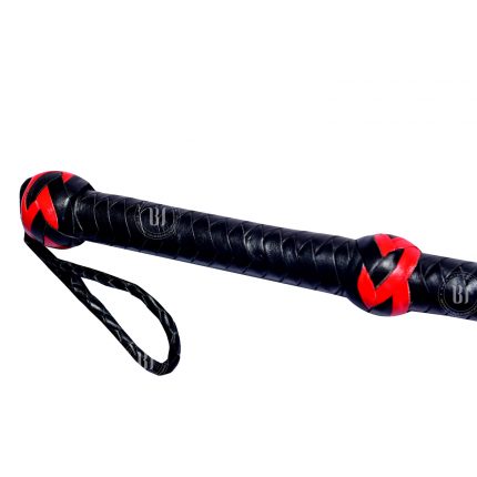 Leather Flogger whip Twin Tails 3 Feet Black
