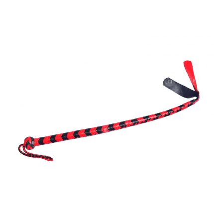 Genuine Cowhide Leather Flogger Whip 2.5 Feet Black/Red