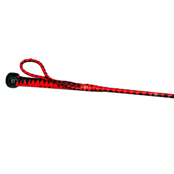 Genuine Leather Braided Riding Crop Black/RedGenuine Leather Braided Riding Crop Black/Red