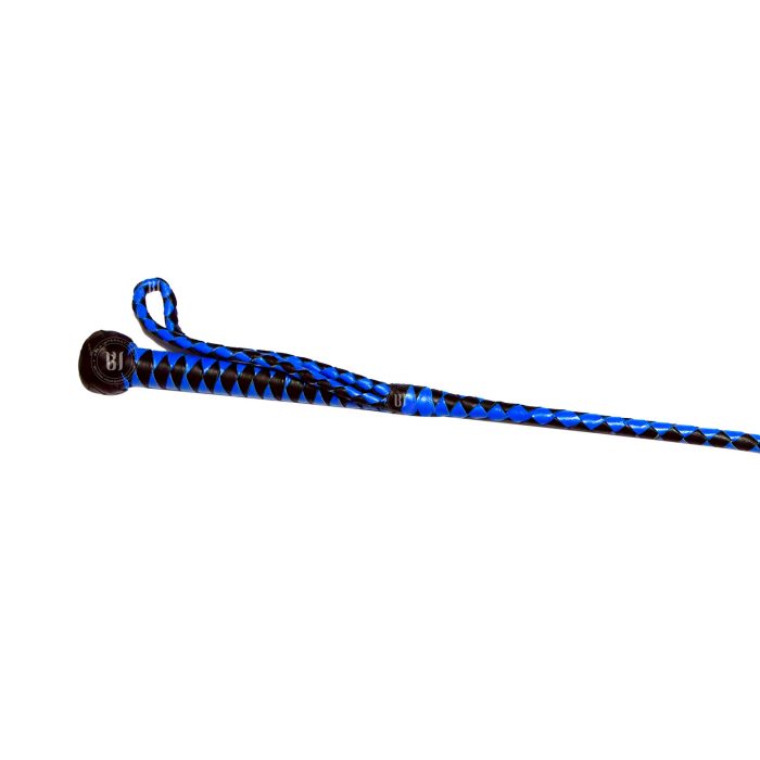 Genuine Leather Braided Riding Crop Blue/Black