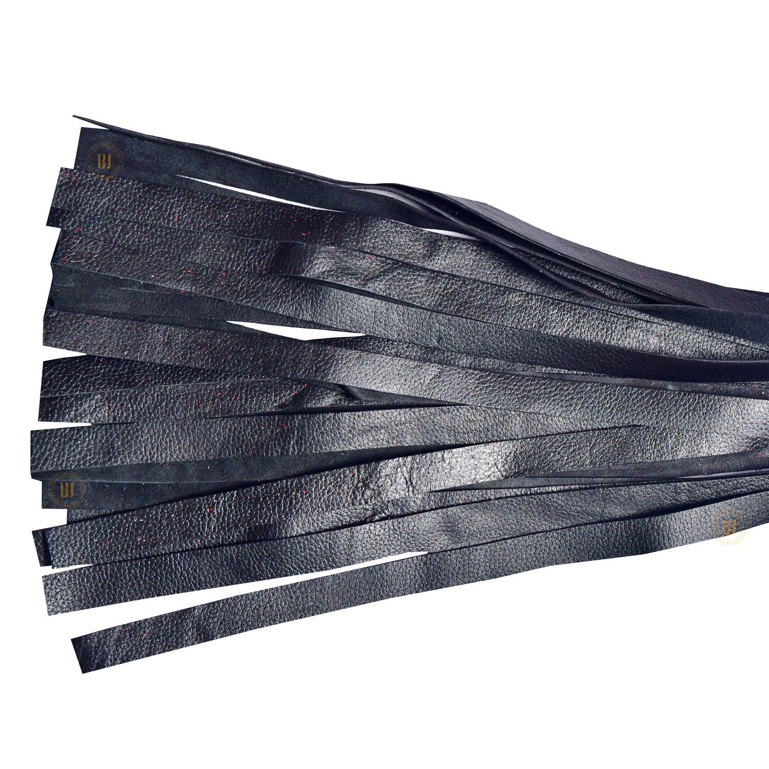 Genuine Leather Flogger Studded Handle Black BLFG1014 (1) Genuine Leather Flogger Studded Handle Black