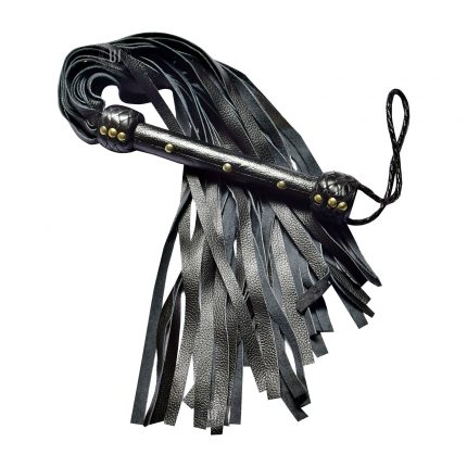 Genuine Leather Studded Handle Flogger