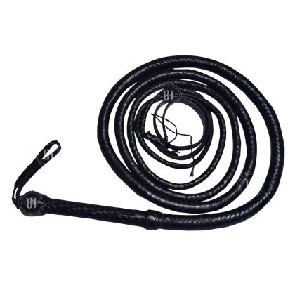 Indiana Jones Style Black Cowhide Leather Bullwhip 12 Feet