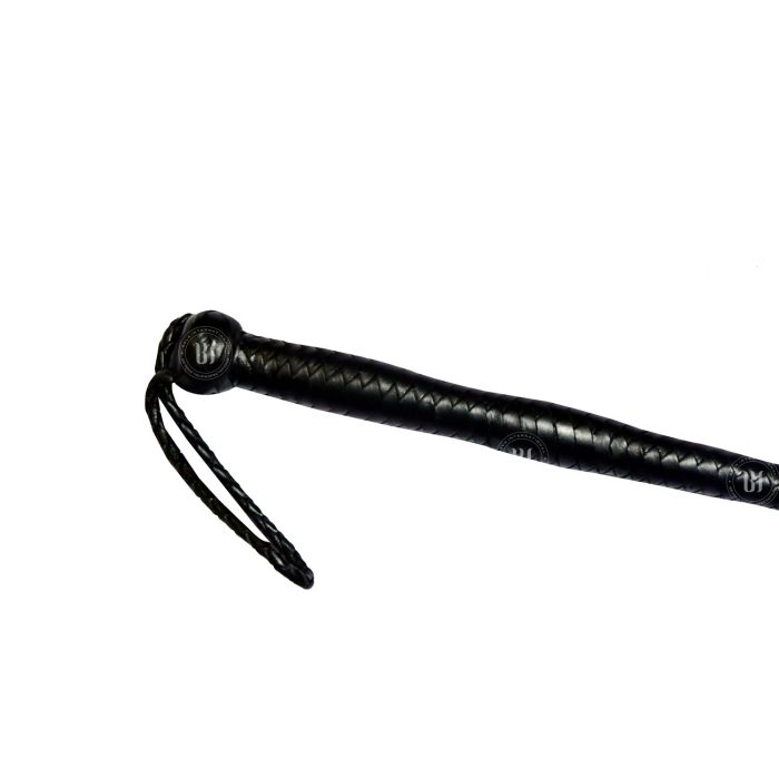 Leather Braided Riding Crop Dragon Tail Whip Black