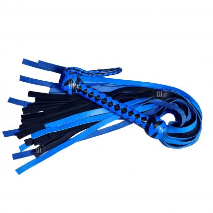 Leather Flogger Black and Blue