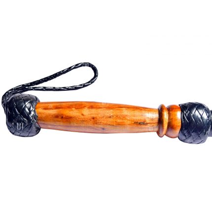 Leather Flogger Whip Wooden Handle Split Slapper