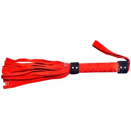 Short Suede Leather Flogger Red BLFG1045