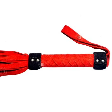 Short Suede Leather Flogger Red BLFG1045