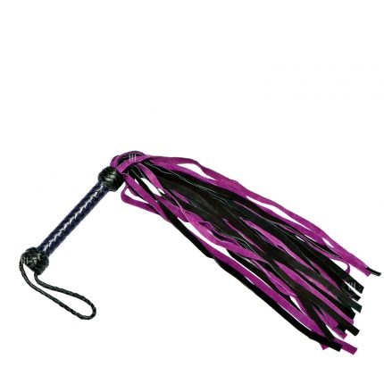 Suede Flogger with Leather Handle Black/Purple