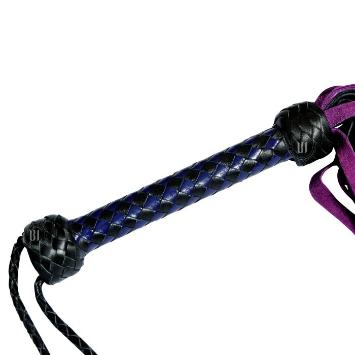 Suede Flogger with Leather Handle Black/Purple