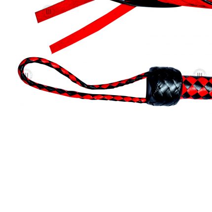 Suede Flogger with Leather Handle Black/Red